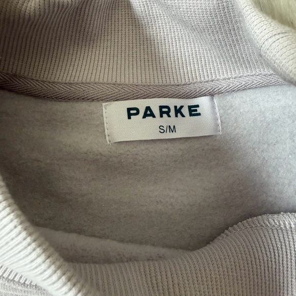 💜RARE💜 PARKE 2026 Valentines Varsity Mockneck Lavender+White size small medium - Picture 7 of 11